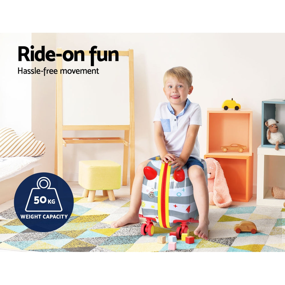 Wanderlite 17" Kids Ride-On Suitcase Trolley Multi-Coloured Octopus
