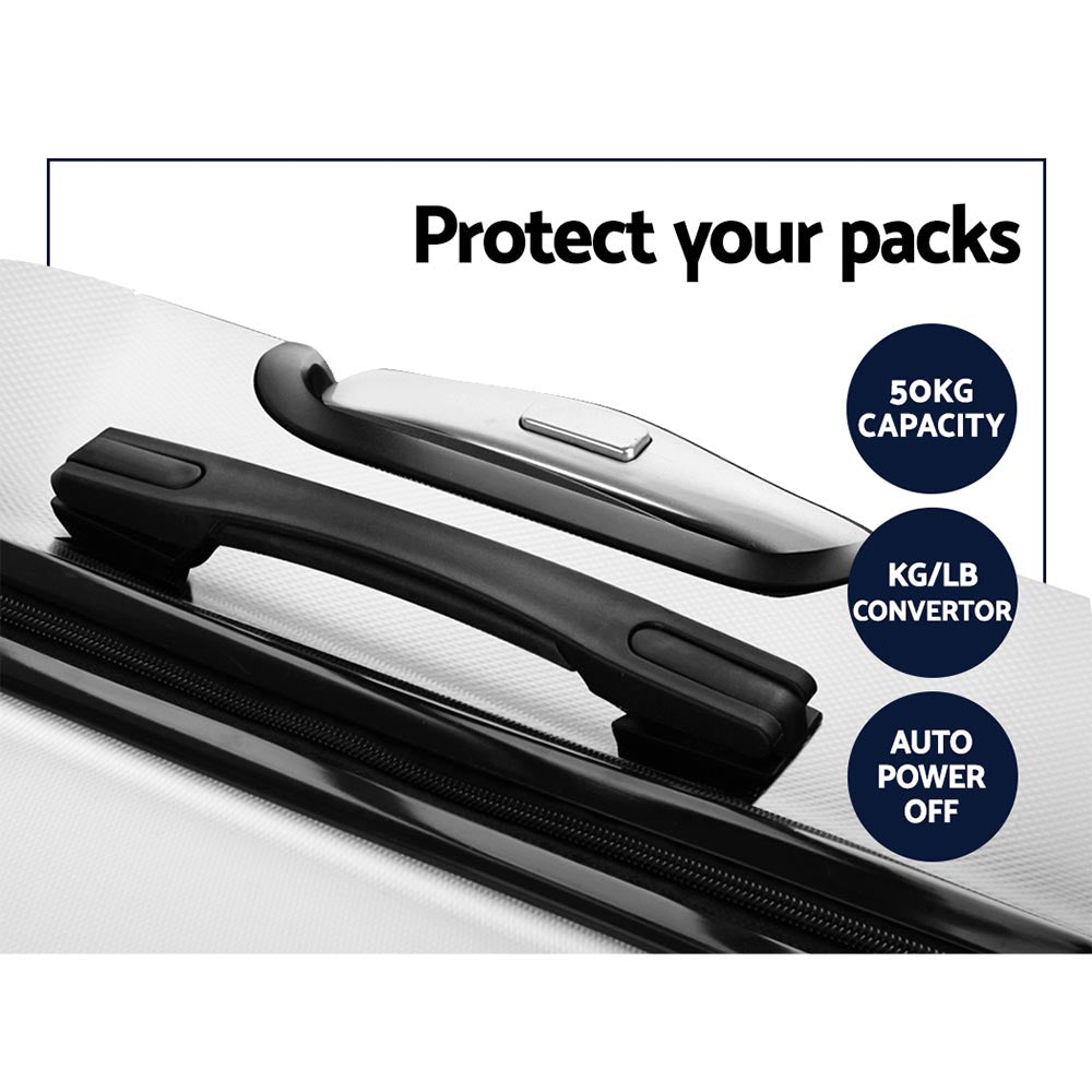 Wanderlite 2pc Luggage Set 20" 28" TSA Lock Spinner Hard Shell White