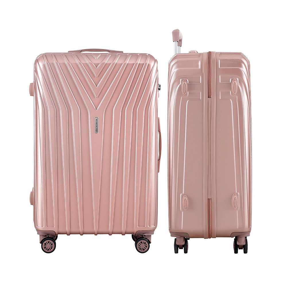 Wanderlite 3-Piece Luggage Set 20-24-28 Inch Suitcase TSA Lock Hard Shell Pink