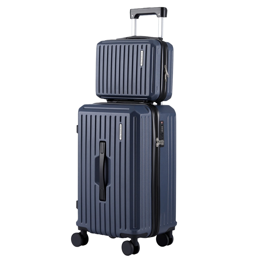 Wanderlite 2 Piece Trunk Luggage Set 12" 20" Navy