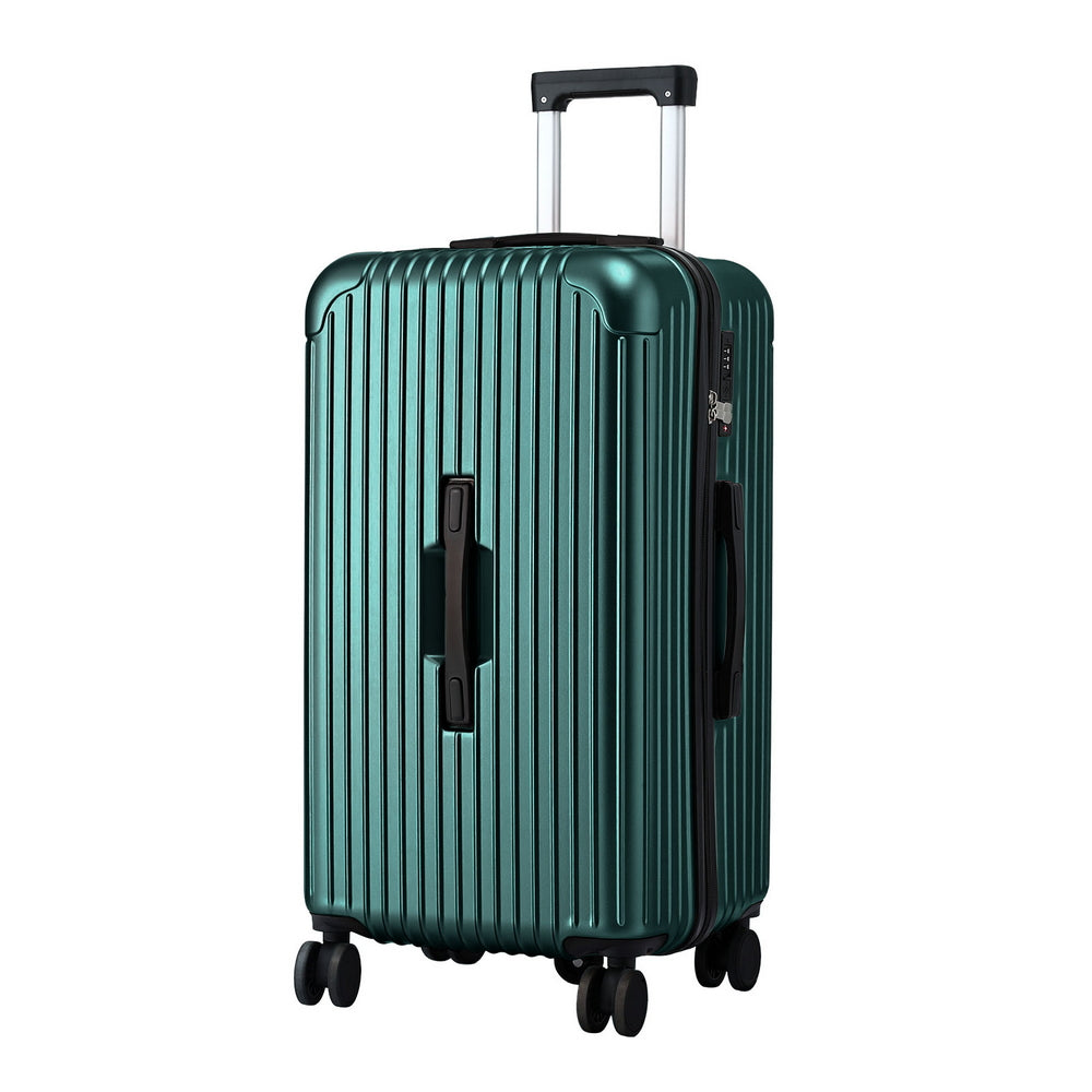 Wanderlite 28" Trunk Luggage 5-Wheel Type-C Port TSA Green