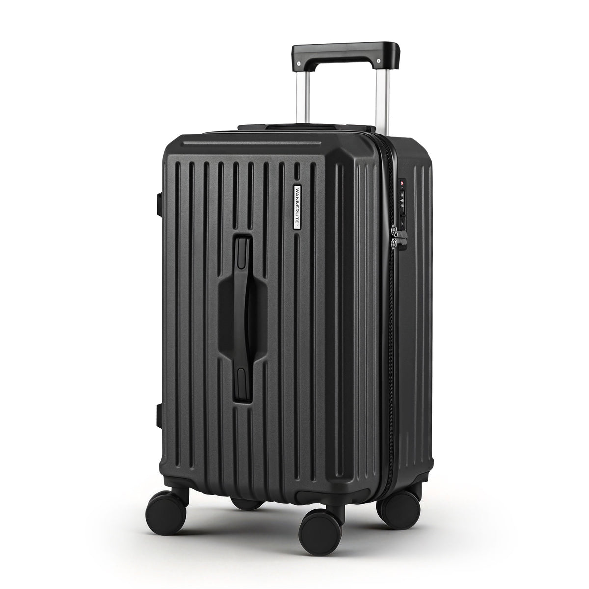 Wanderlite 20" Trunk Luggage Suitcase Carry On TSA Lock Black