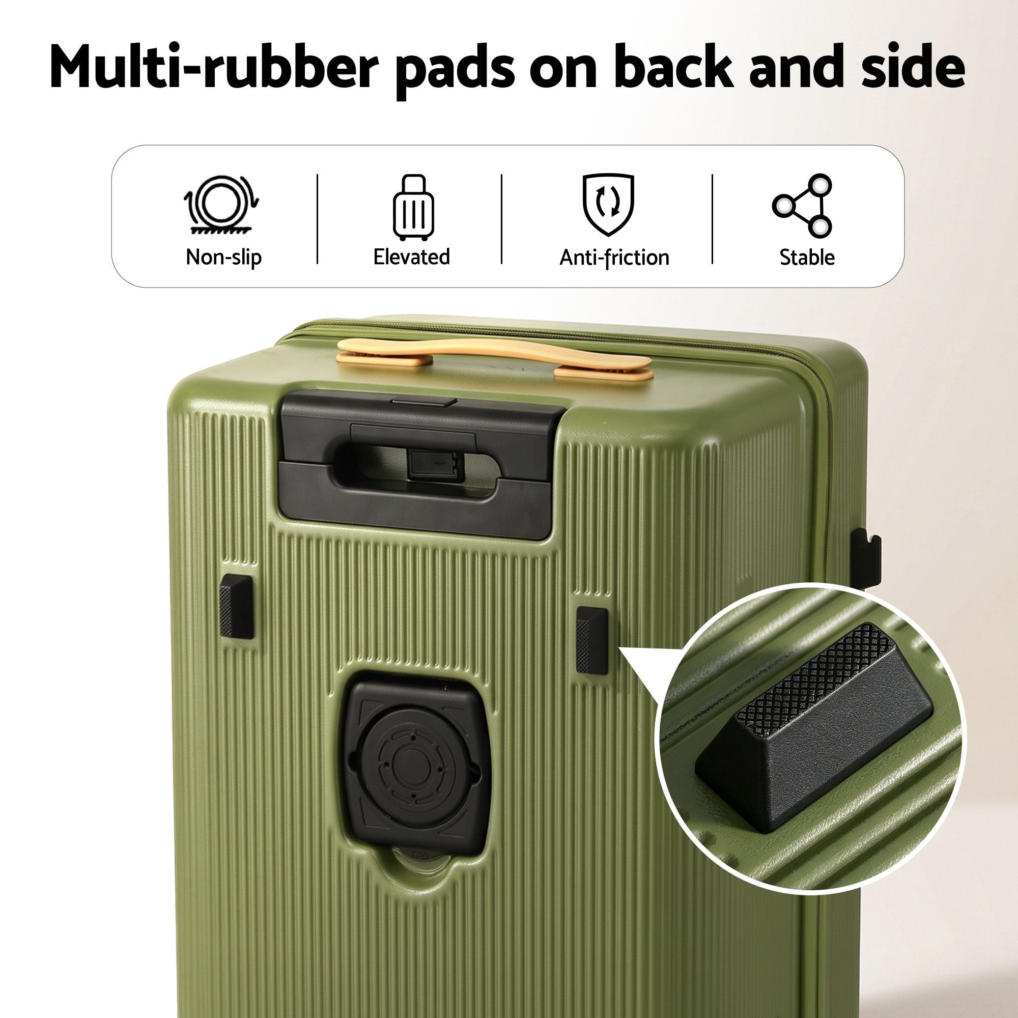 Wanderlite 28" Modern Vertical Trunk Luggage Suitcase Travel 5 Wheels Type-C TSA Olive Green