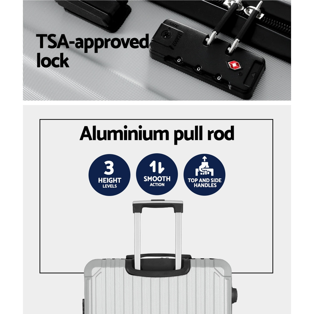 Wanderlite 28" Luggage Set TSA Lock ABS Hard Shell Light Grey