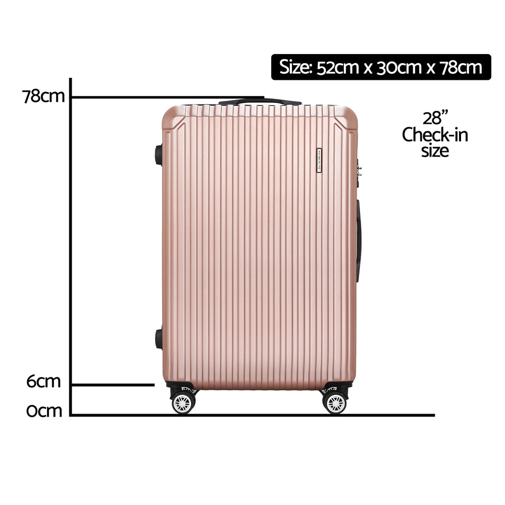 Wanderlite 28-Inch Luggage TSA Lock Hard Shell Rose Gold