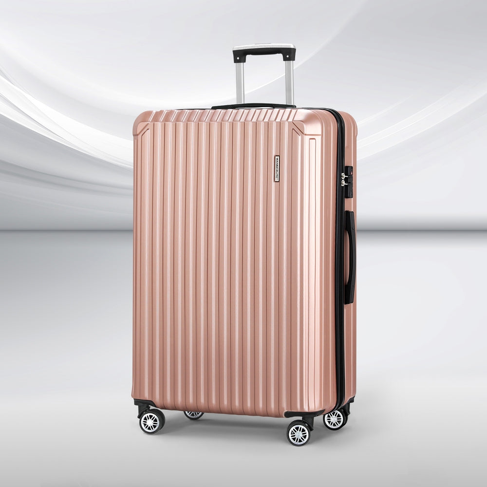 Wanderlite 28-Inch Hard Shell Luggage Set with TSA Lock Rose Gold