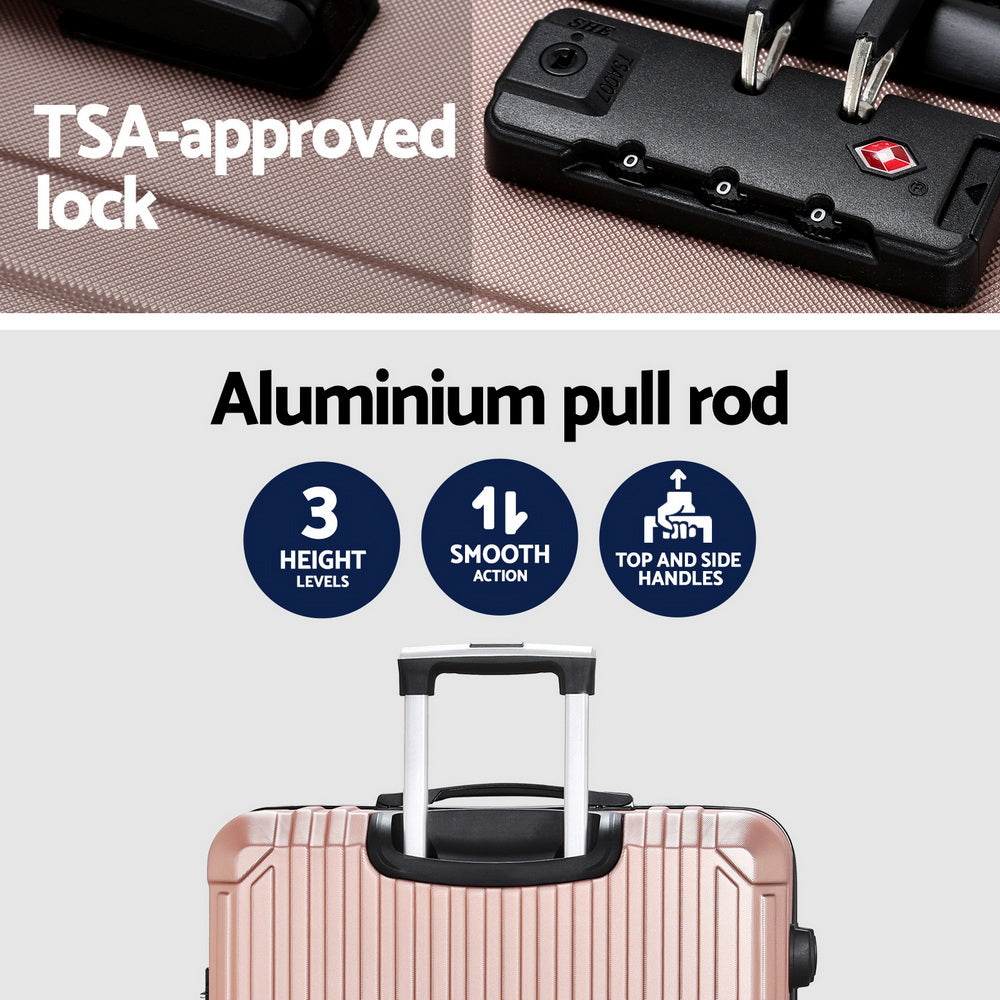 Wanderlite 28-Inch Luggage TSA Lock Hard Shell Rose Gold
