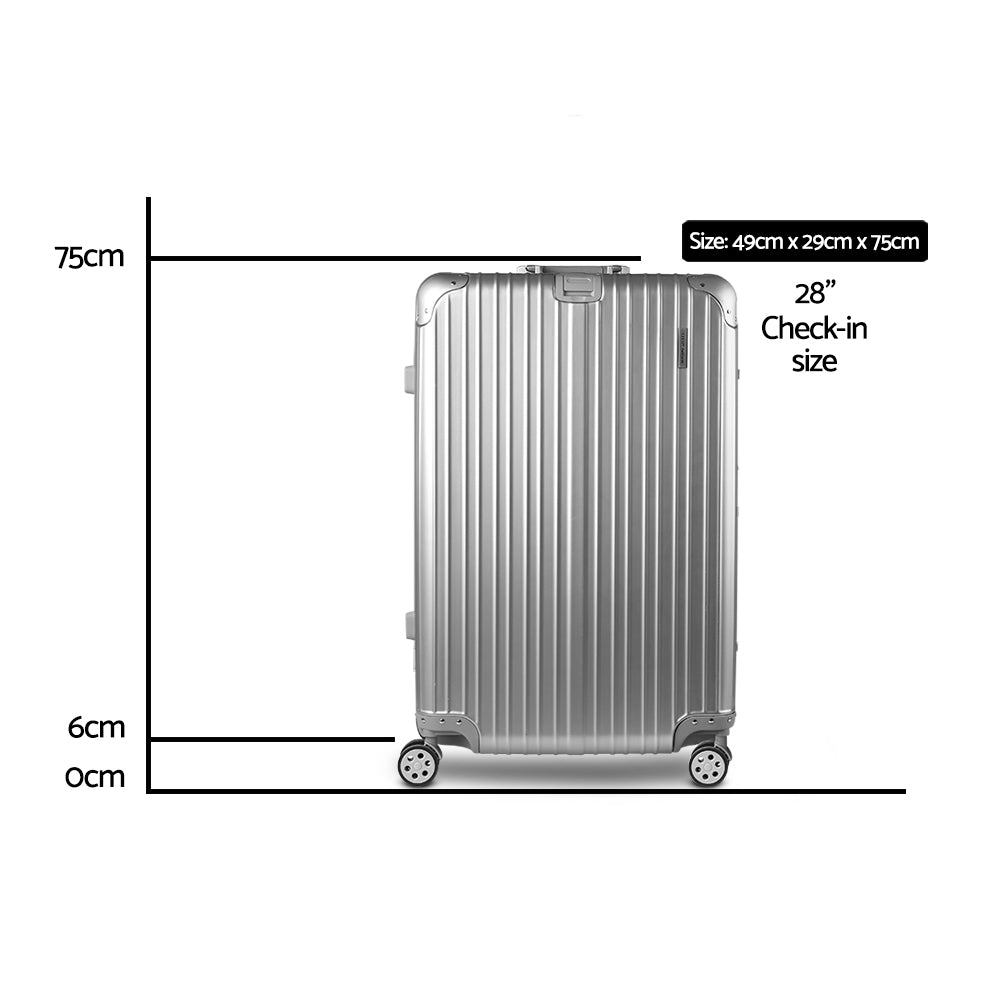 Wanderlite 28" Luggage TSA Lock Hard Shell Silver