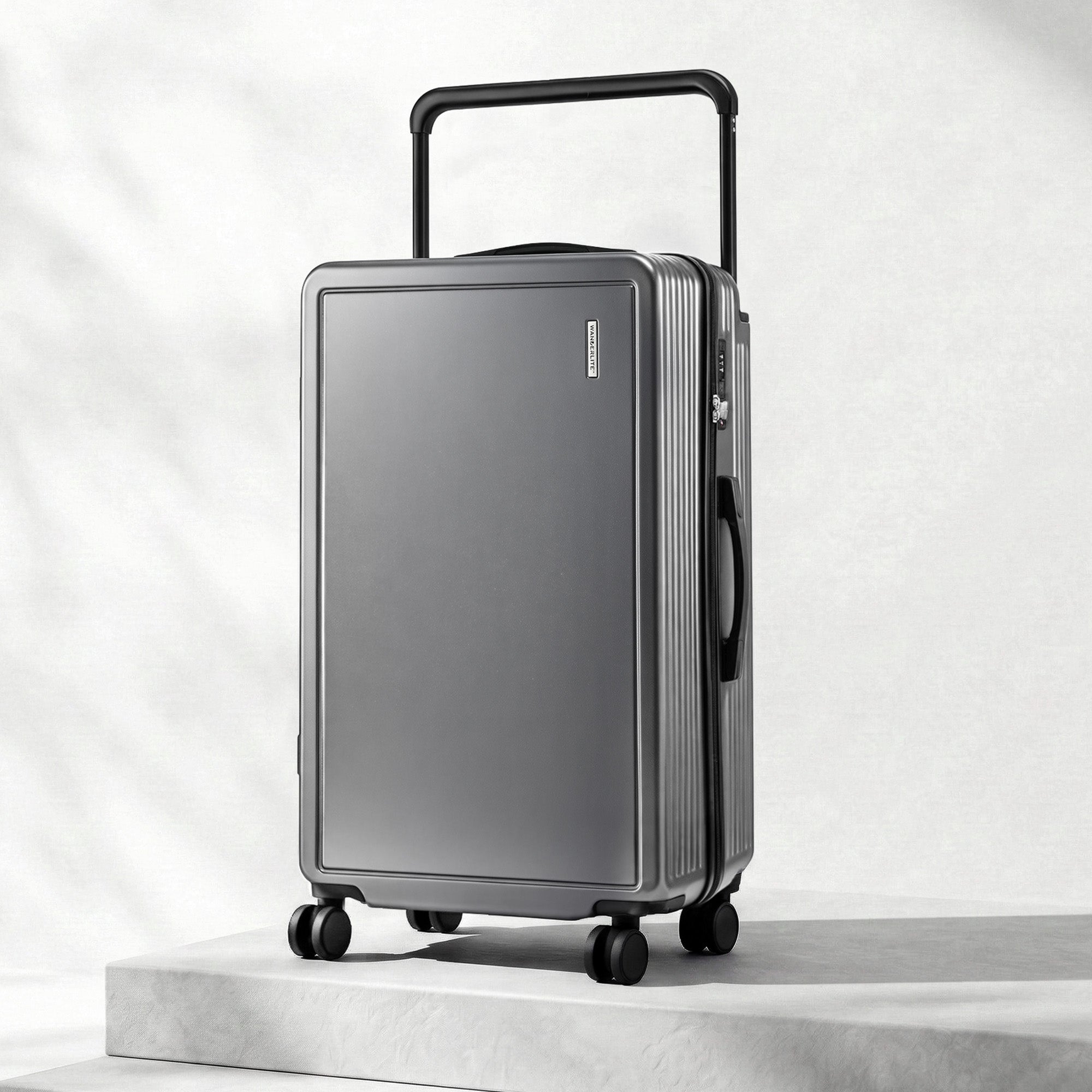 Wanderlite 28" Wide Handle Luggage Suitcase Travel TSA Lock Anthracite Grey