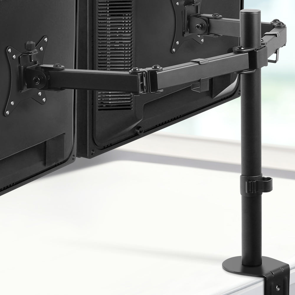 Artiss Dual Monitor Arm Desk Mount Bracket Black