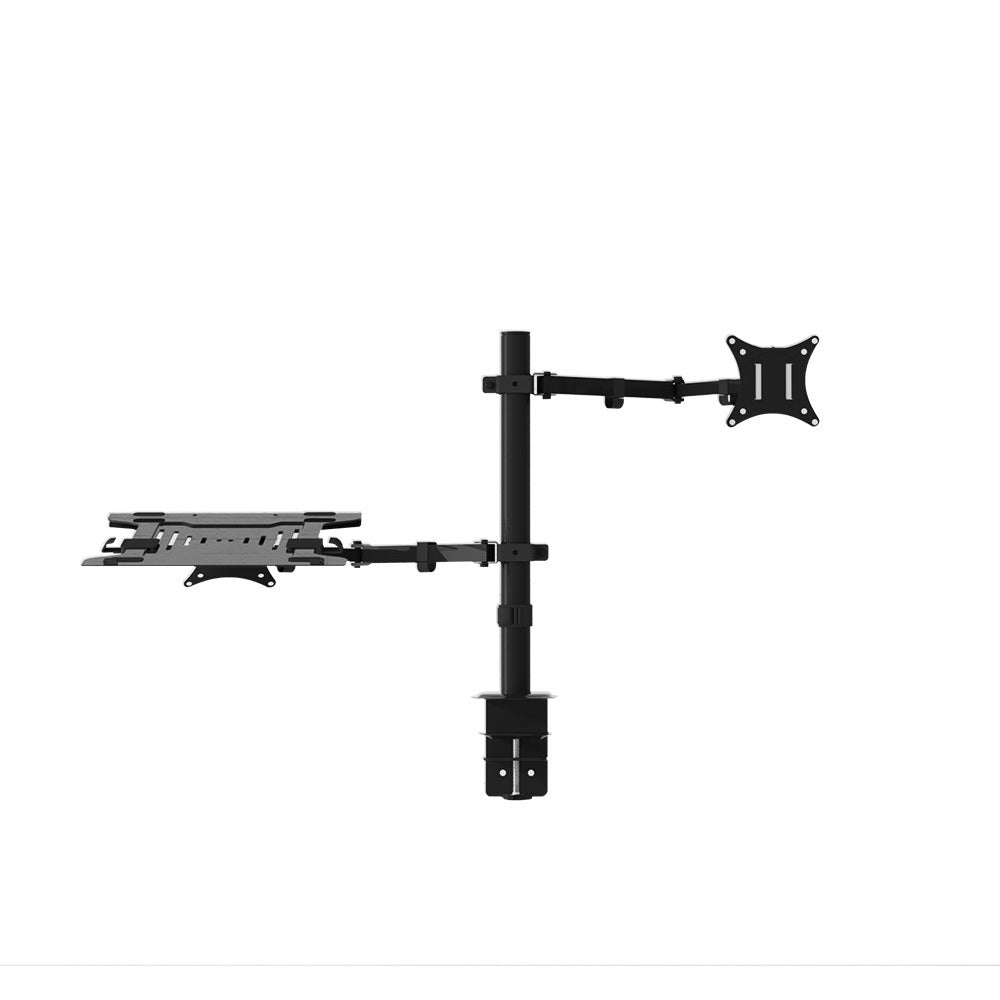 Artiss Dual Monitor Arm Desk Mount with Laptop Tray Black