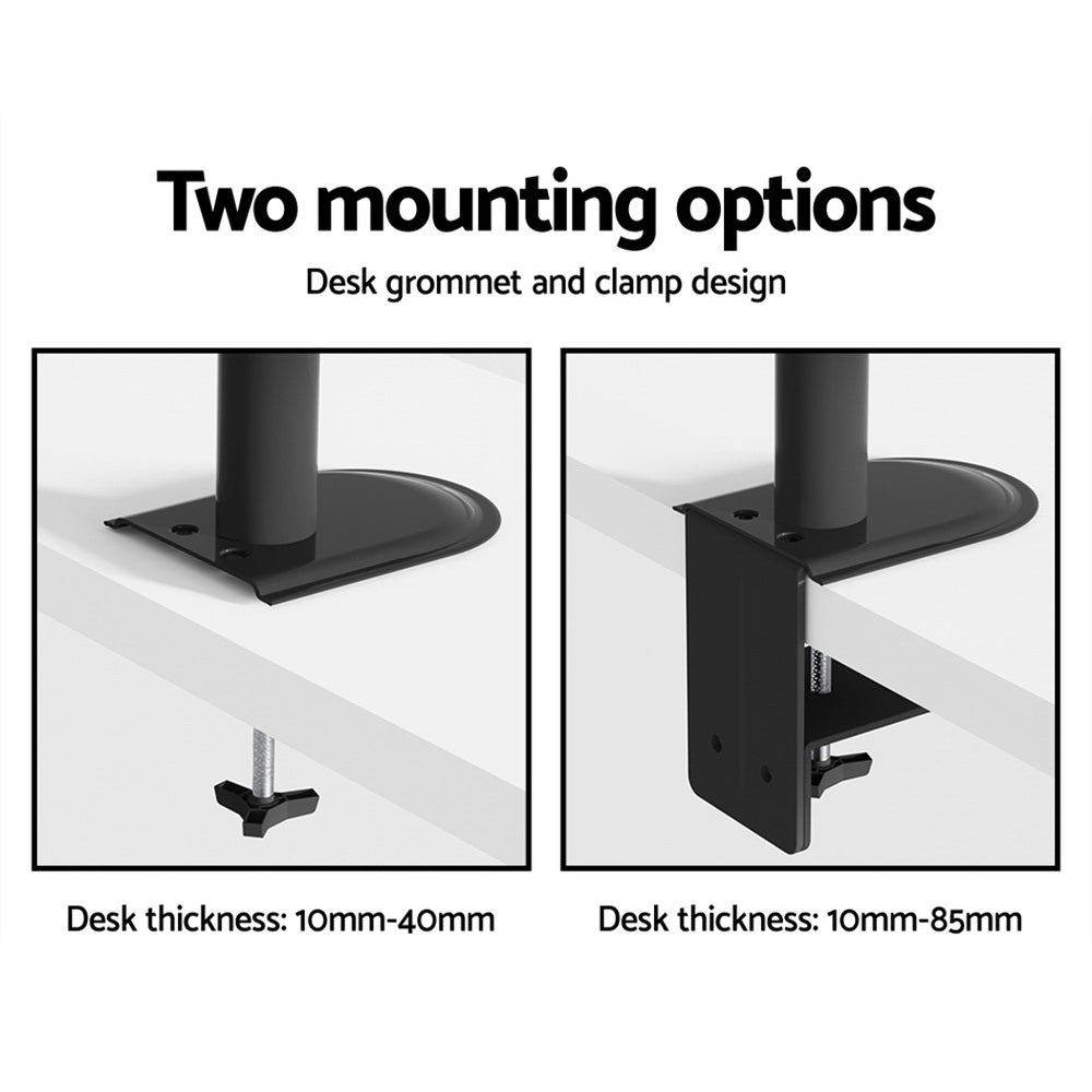 Artiss Dual Monitor Arm Desk Mount with Laptop Tray Black