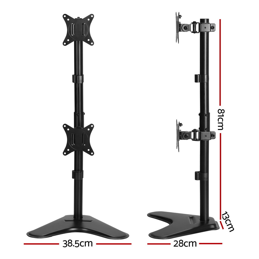 Artiss Dual Monitor Arm Stand Freestanding Black