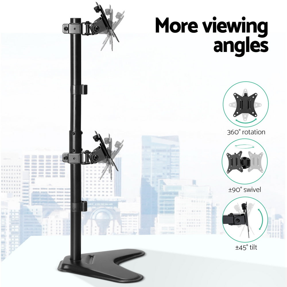 Artiss Dual Monitor Arm Stand Freestanding Black