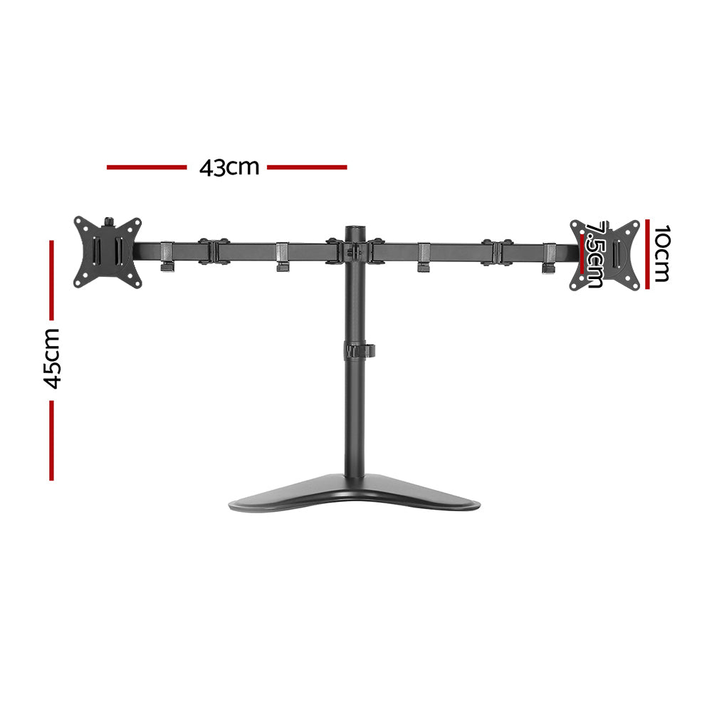 Artiss Dual Monitor Arm Stand Adjustable Black