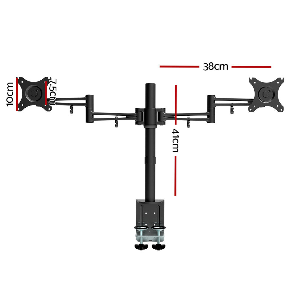 Artiss Dual Monitor Arm Desk Mount Black