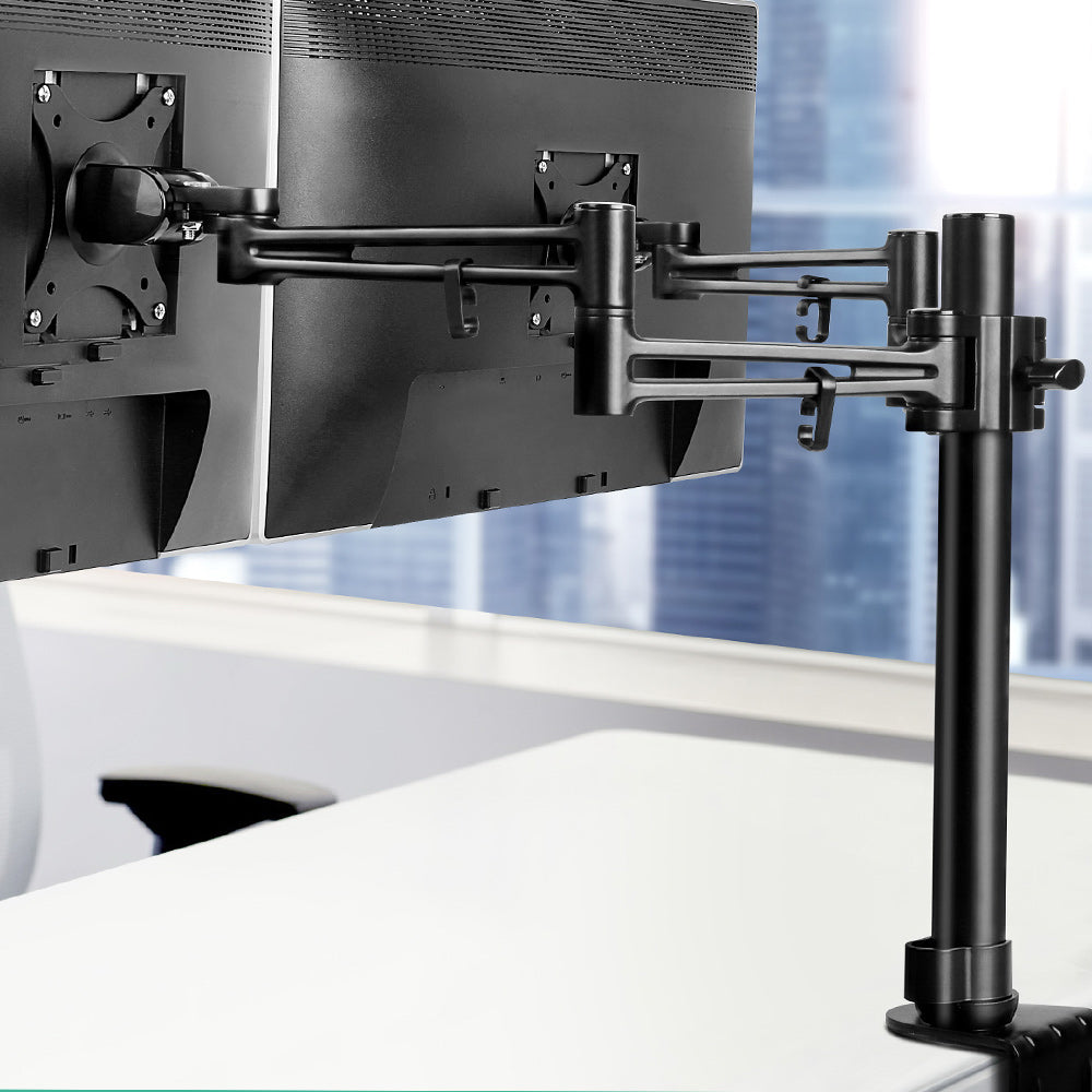 Artiss Dual Monitor Arm Desk Mount Black