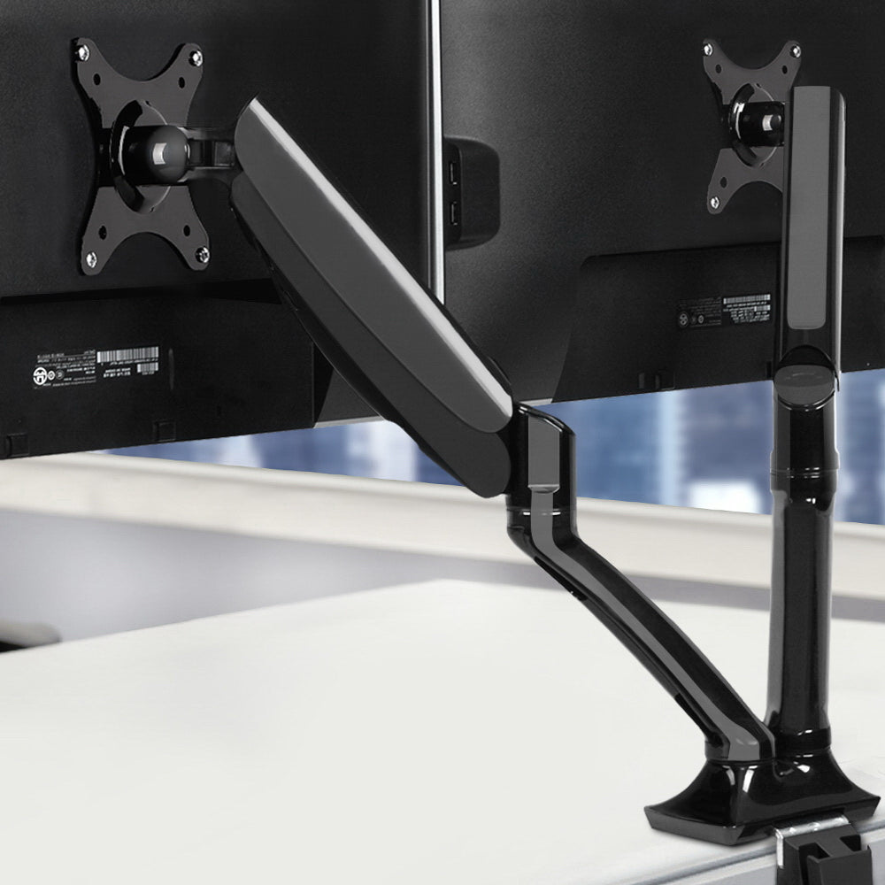 Artiss Dual Monitor Arm Gas Spring Desk Mount Black