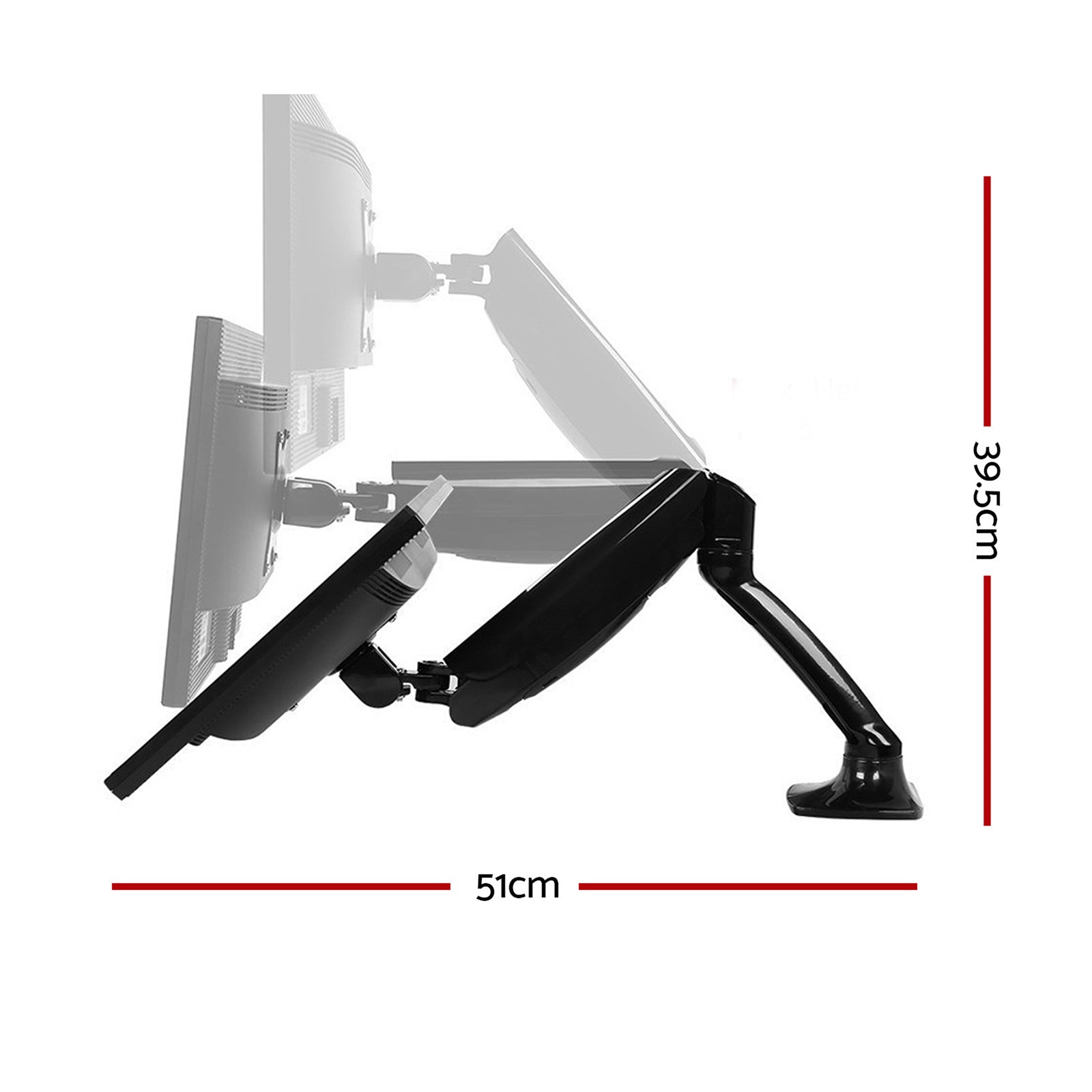 Artiss Single Monitor Arm Desk Mount Gas Spring Black