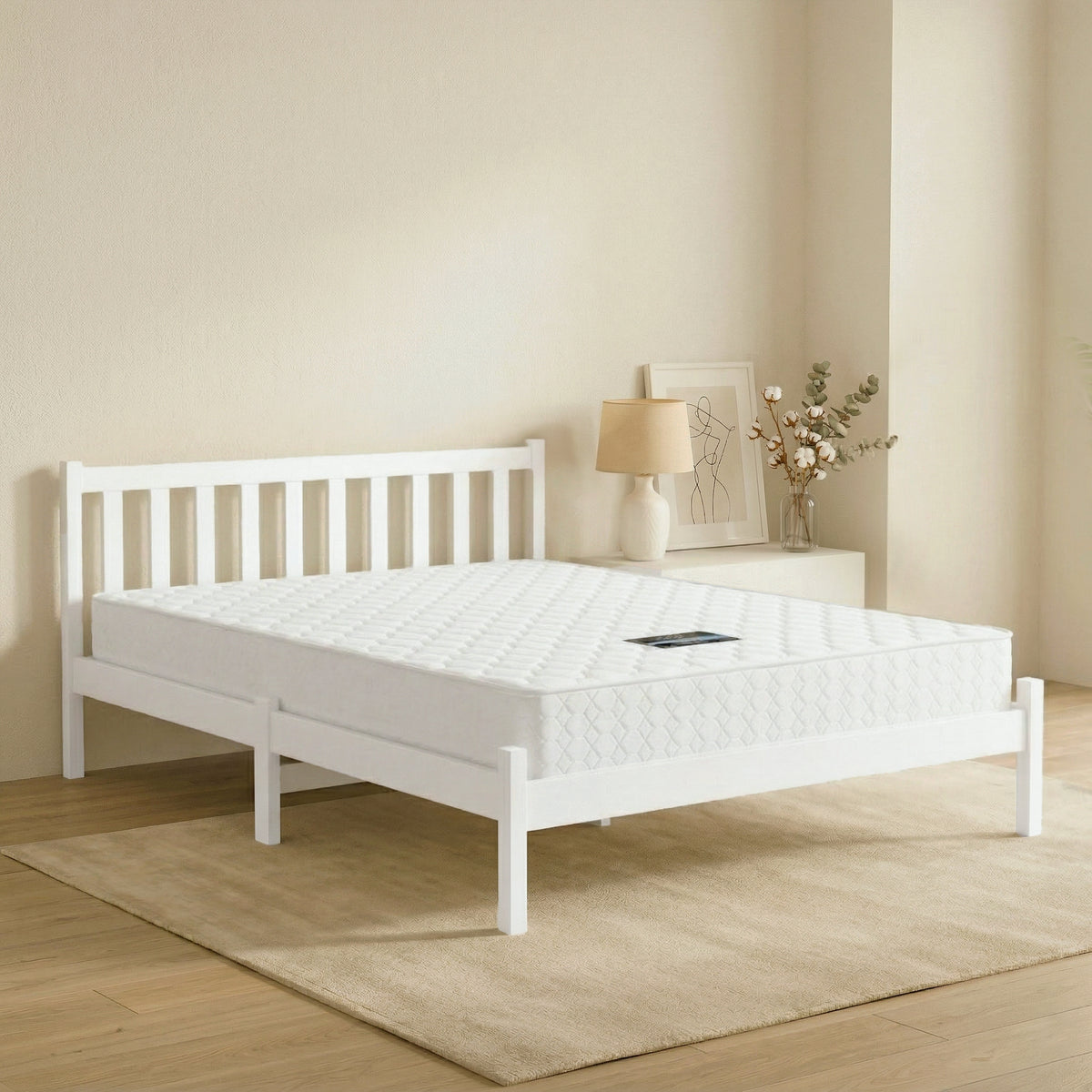 Arina Double Mattress and Bed Frame Set Natural Pine