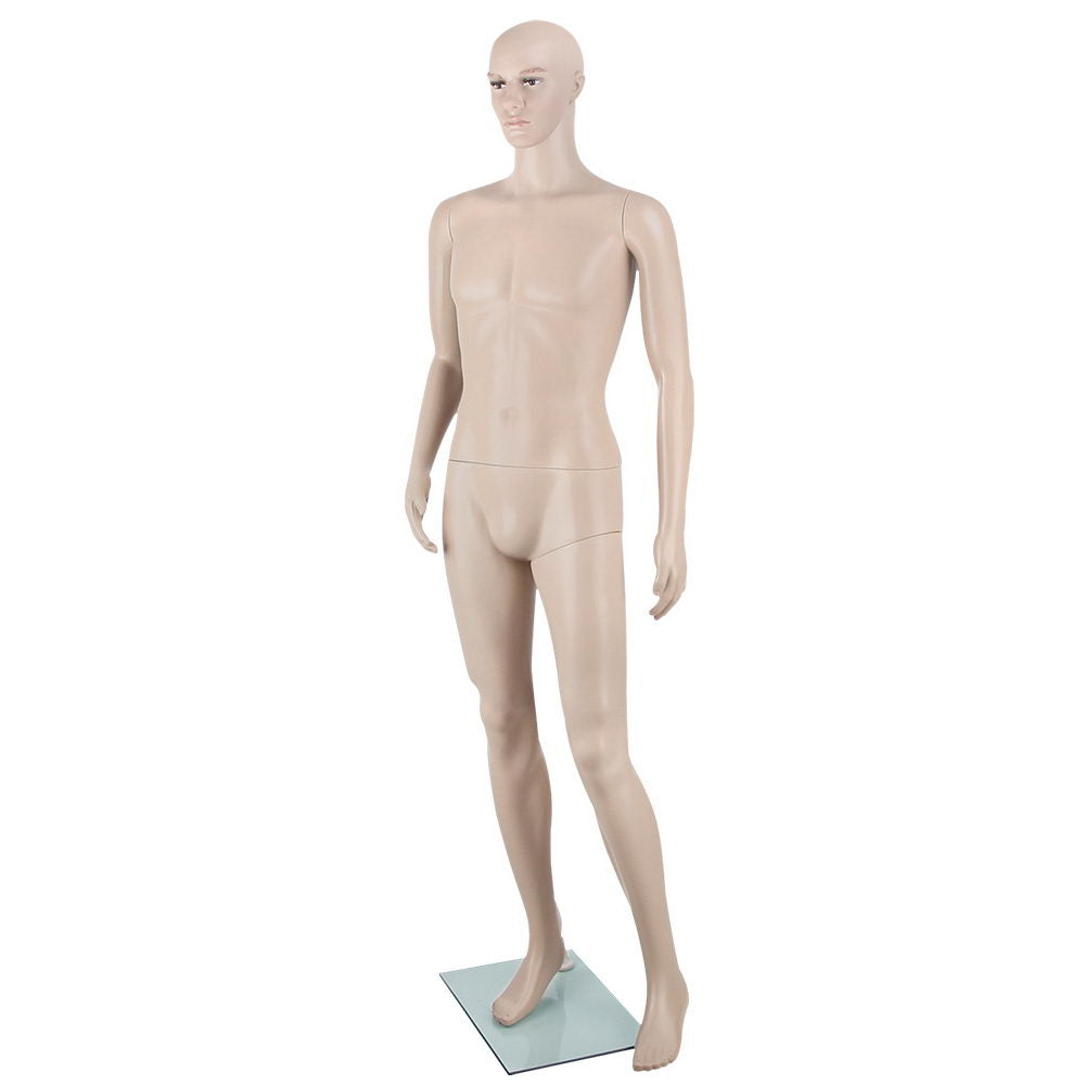 Full Body Male Mannequin 186cm Tall Skin Coloured