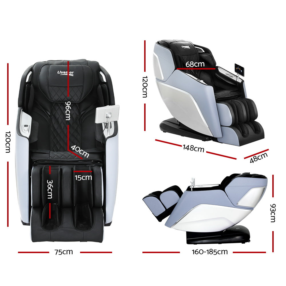 Garin 4D Massage Chair Electric Recliner Black/Blue