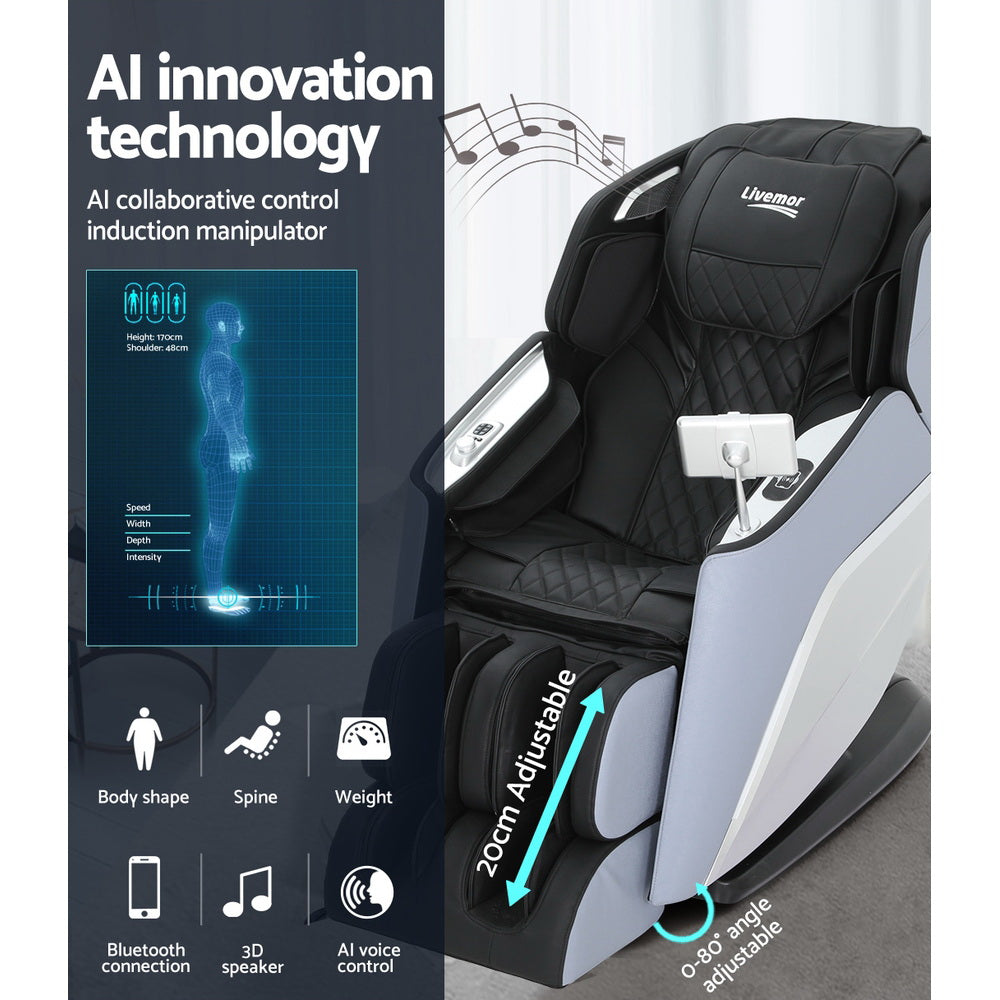Garin 4D Massage Chair Electric Recliner Black/Blue