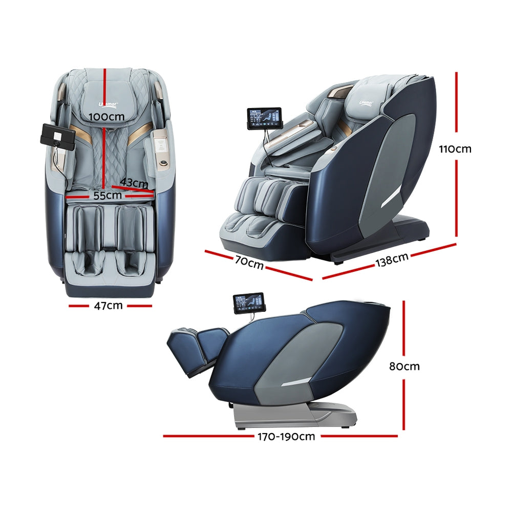 Melisa 4D Massage Chair Recliner Double Core Grey