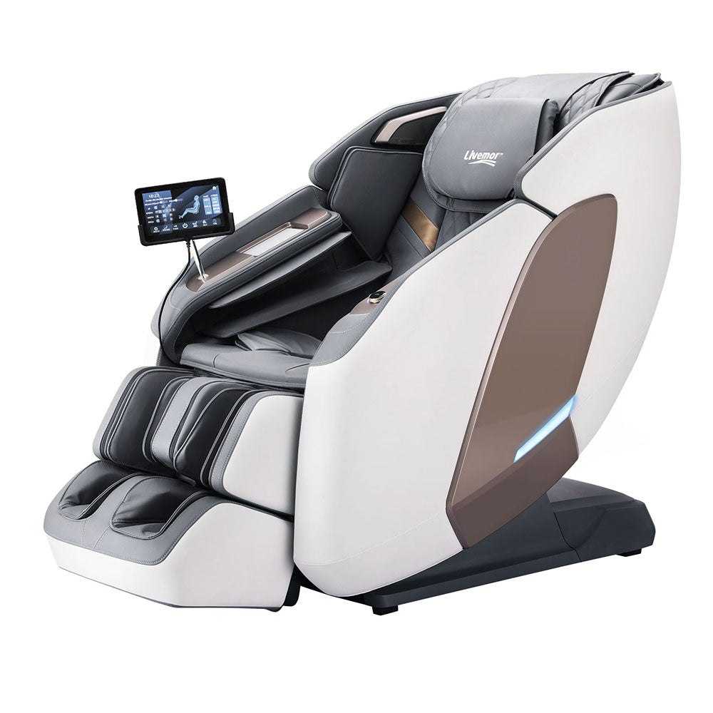 Melisa 4D Massage Chair Electric Recliner Double Core White