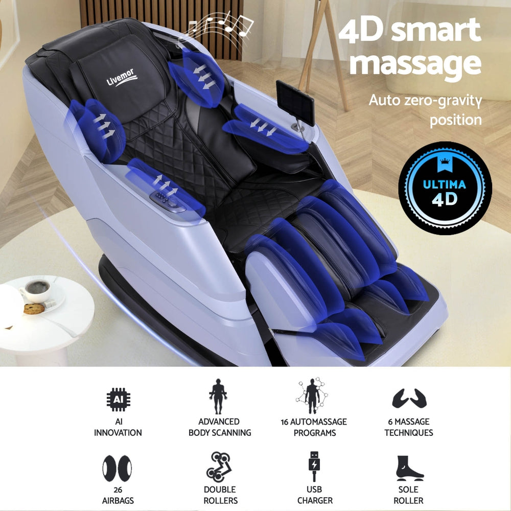 Miraj 4D Electric Massage Chair Recliner Black