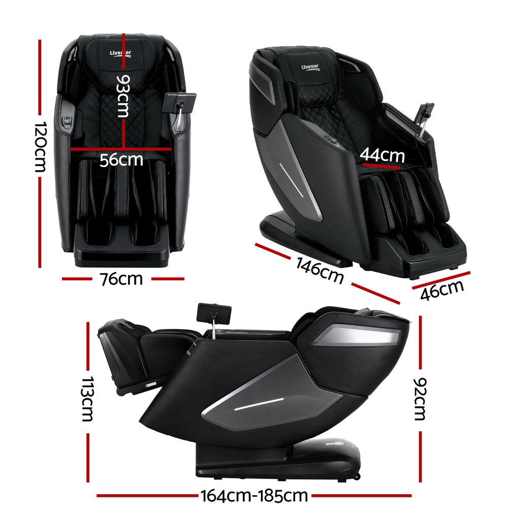 Livemor 4D Massage Chair Electric Recliner Black
