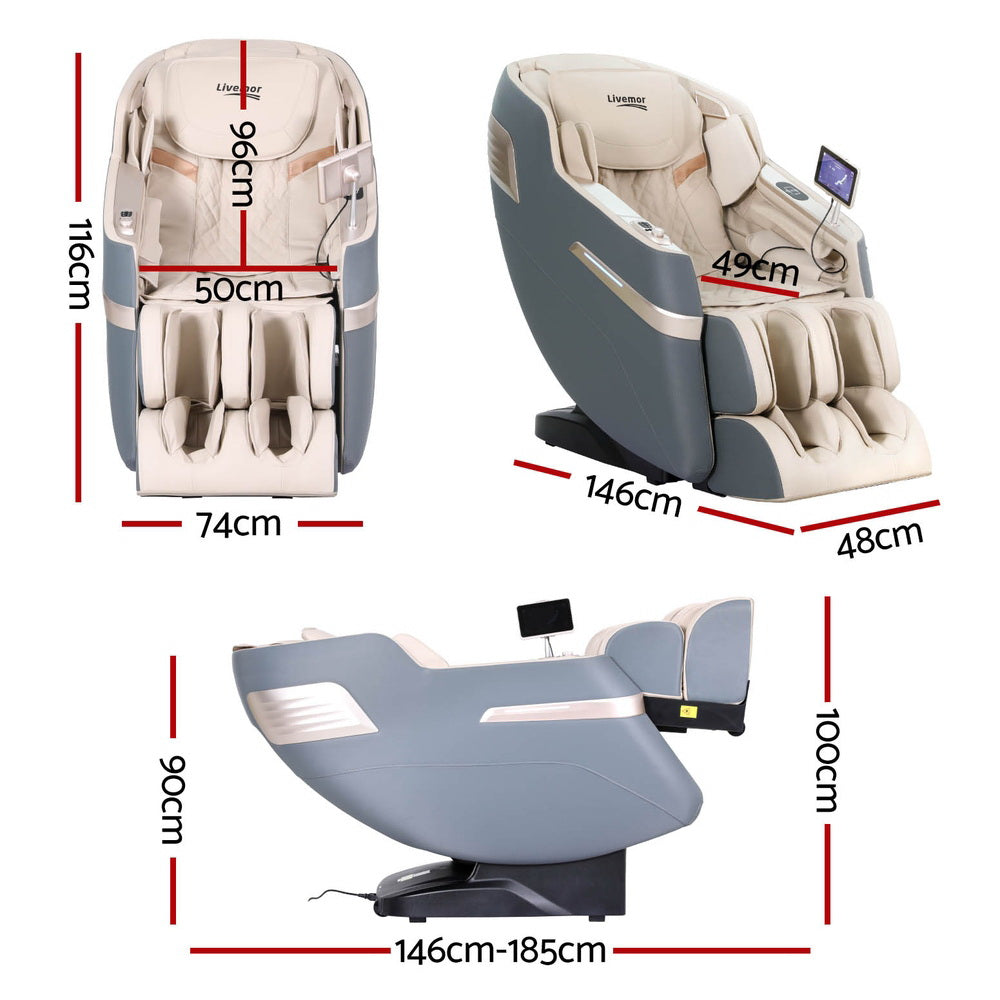 Sina 4D Massage Chair Electric Recliner Gray