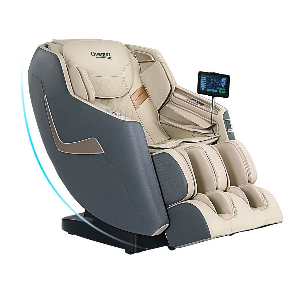 Livemor Electric Massage Chair Recliner 3D Zero Gravity Grey