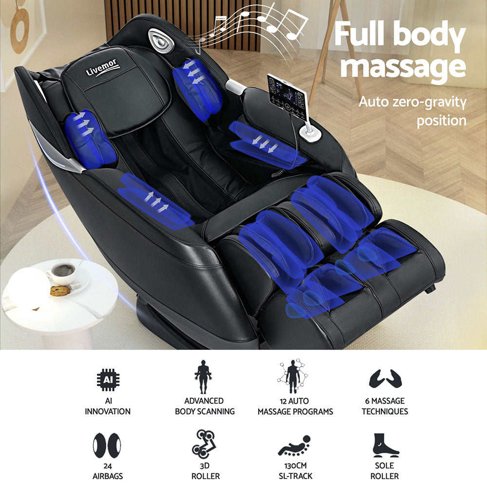 Flynn 3D Electric Massage Recliner Chair Black