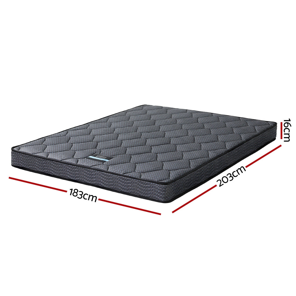 Serena King Mattress 16cm Bonnell Spring Medium-Firm Grey