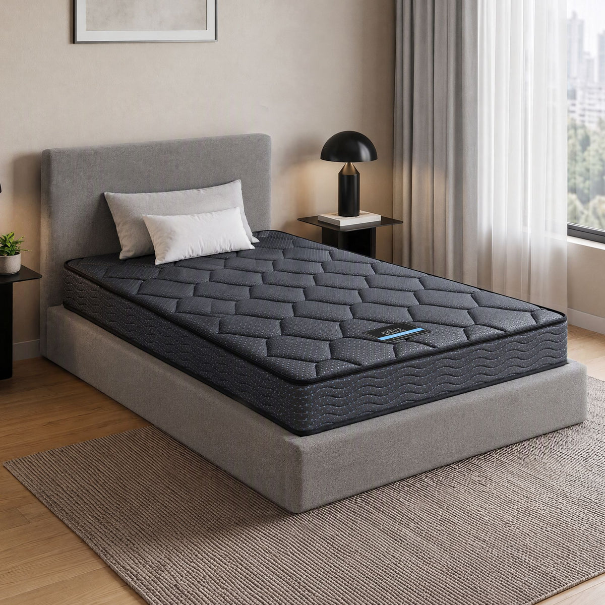 Serena Single Mattress 16cm Bonnell Spring Medium Firm Tight Top