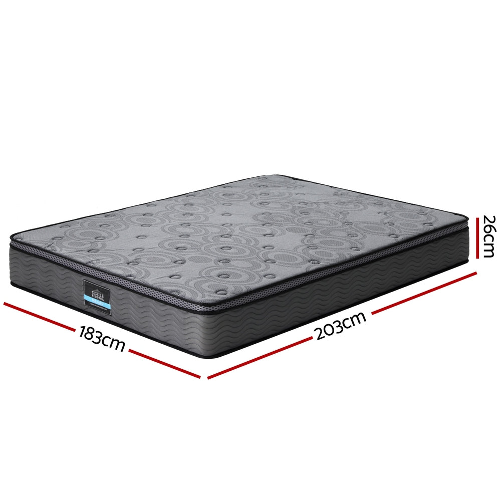 Reverie King Mattress 26cm Euro Top Medium-Firm Grey