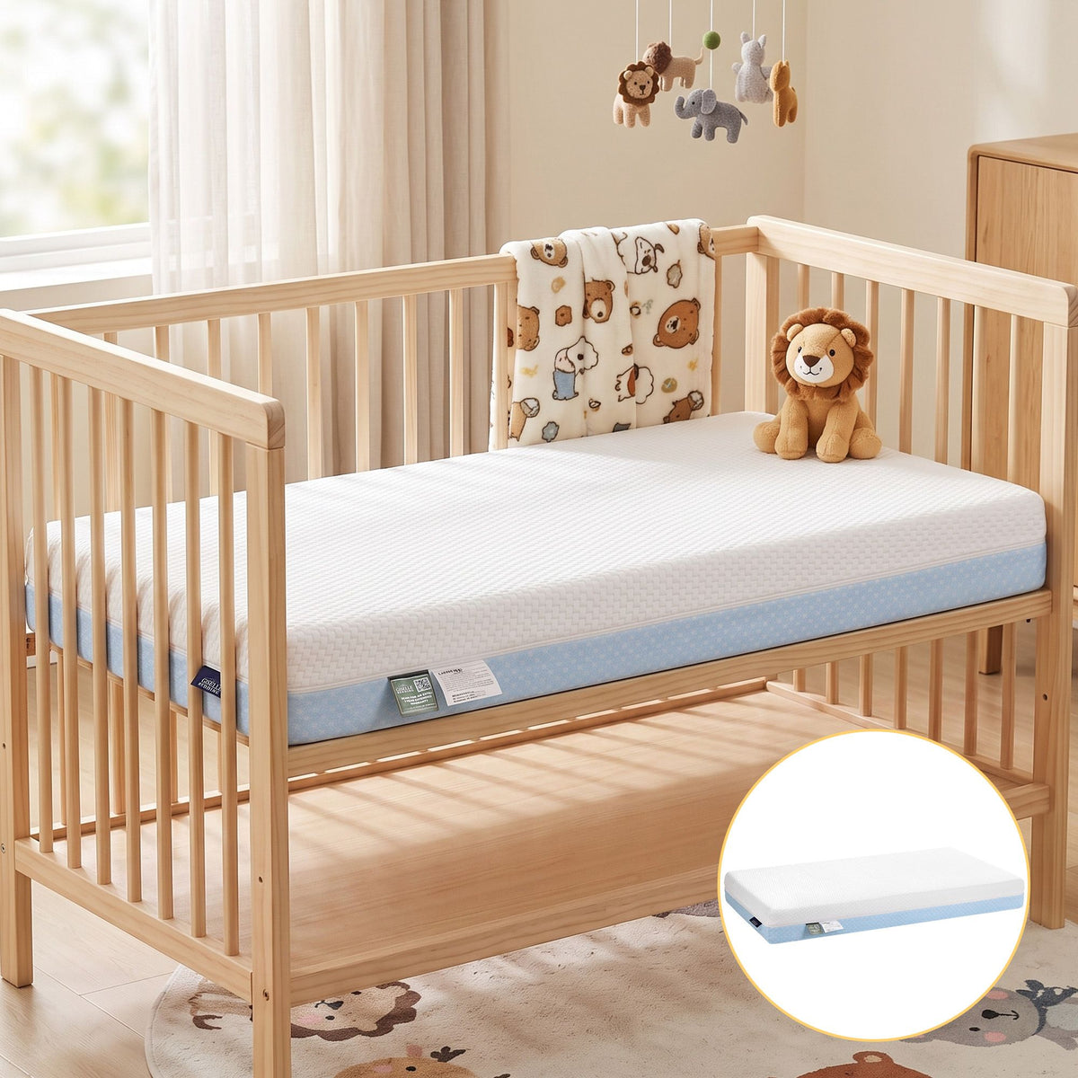 Giselle Bedding 15cm Cot Mattress 38D Gel Memory Foam