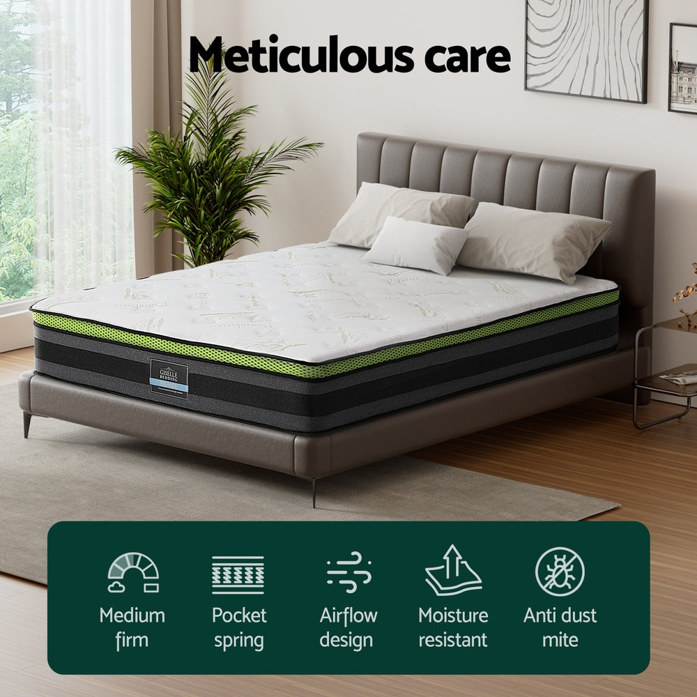 Tiberius Queen Mattress Cool Gel Foam 30cm Medium-Firm