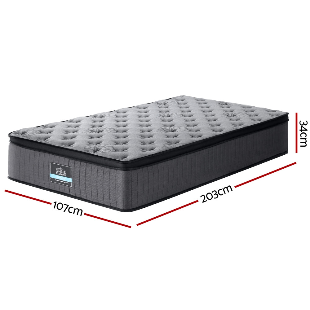Solene King Single Mattress 34cm Euro Top Medium-Firm Grey