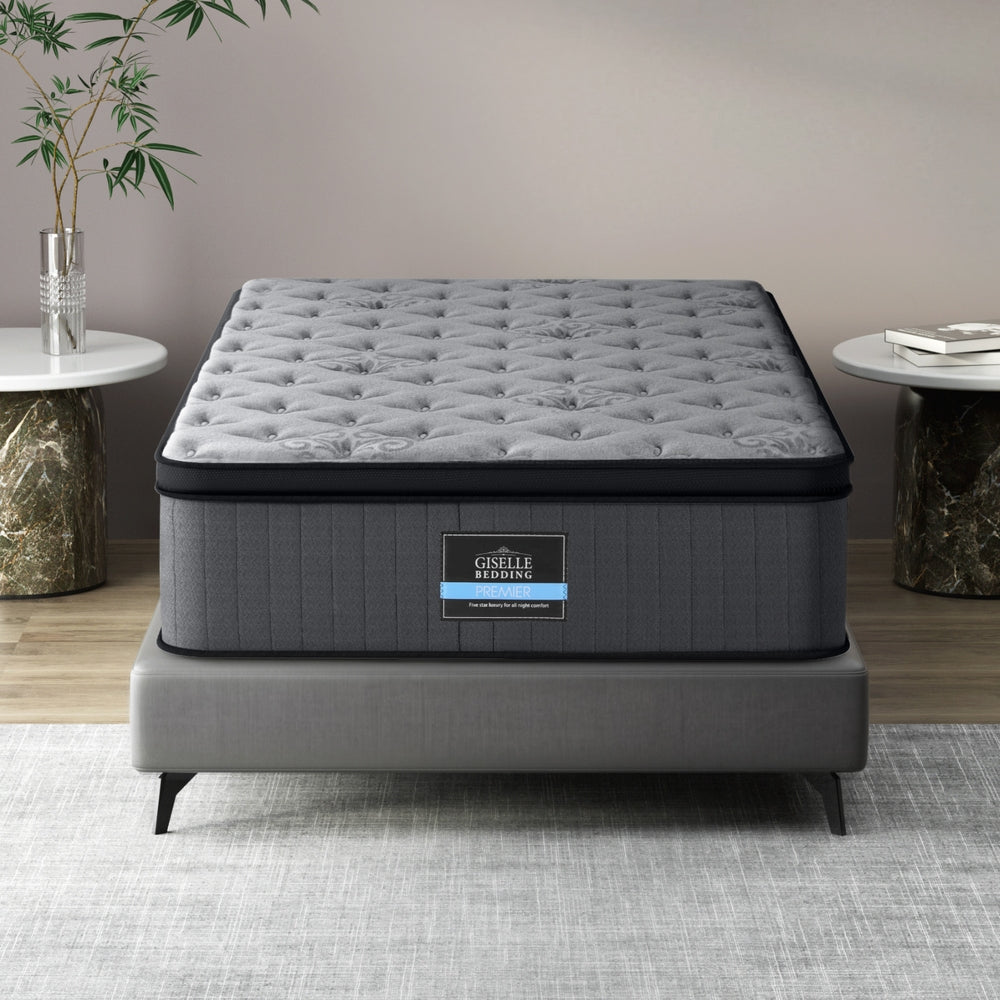 Solene King Single Mattress 34cm Euro Top Medium-Firm Grey