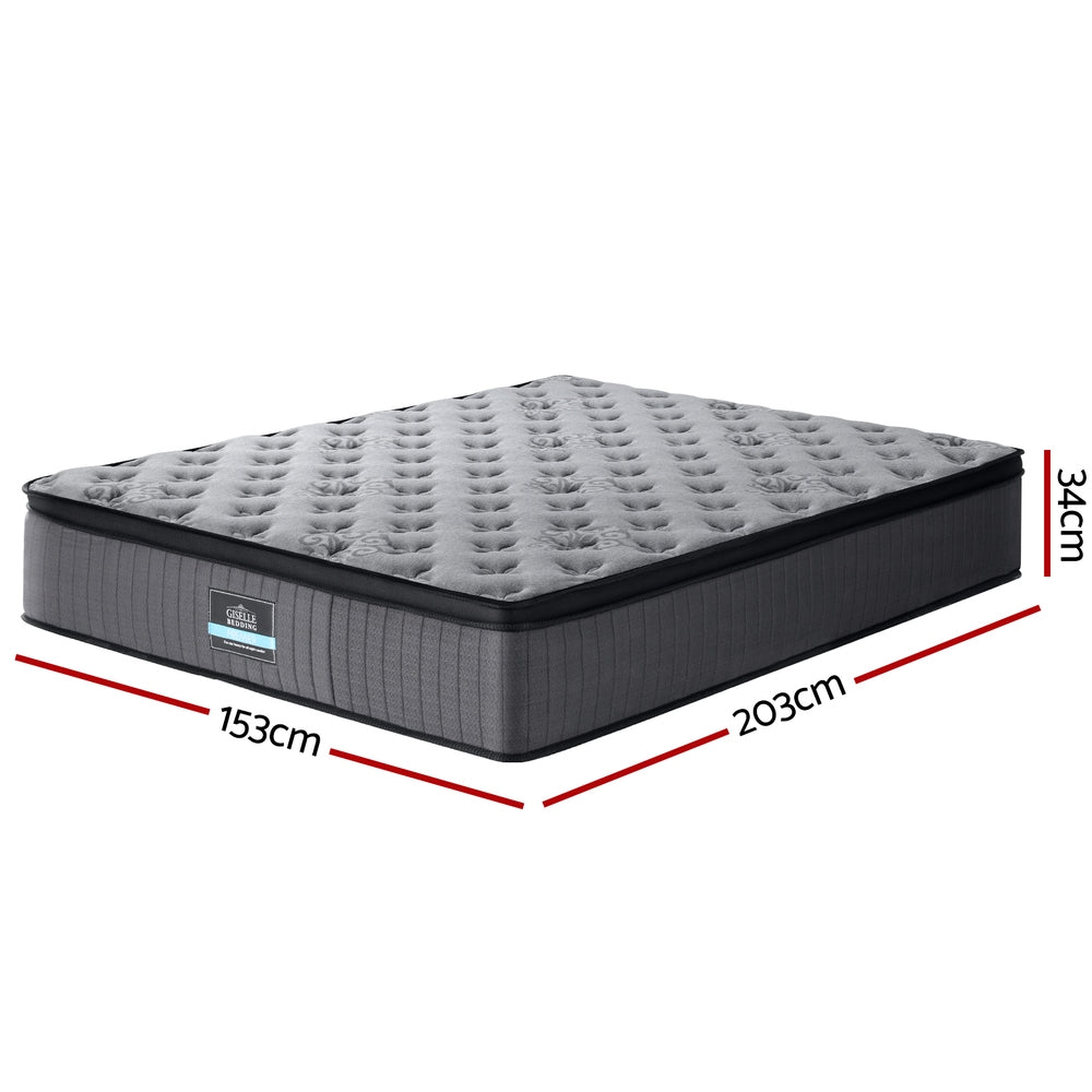 Solene Queen Mattress 34cm Euro Top Medium-Firm Grey