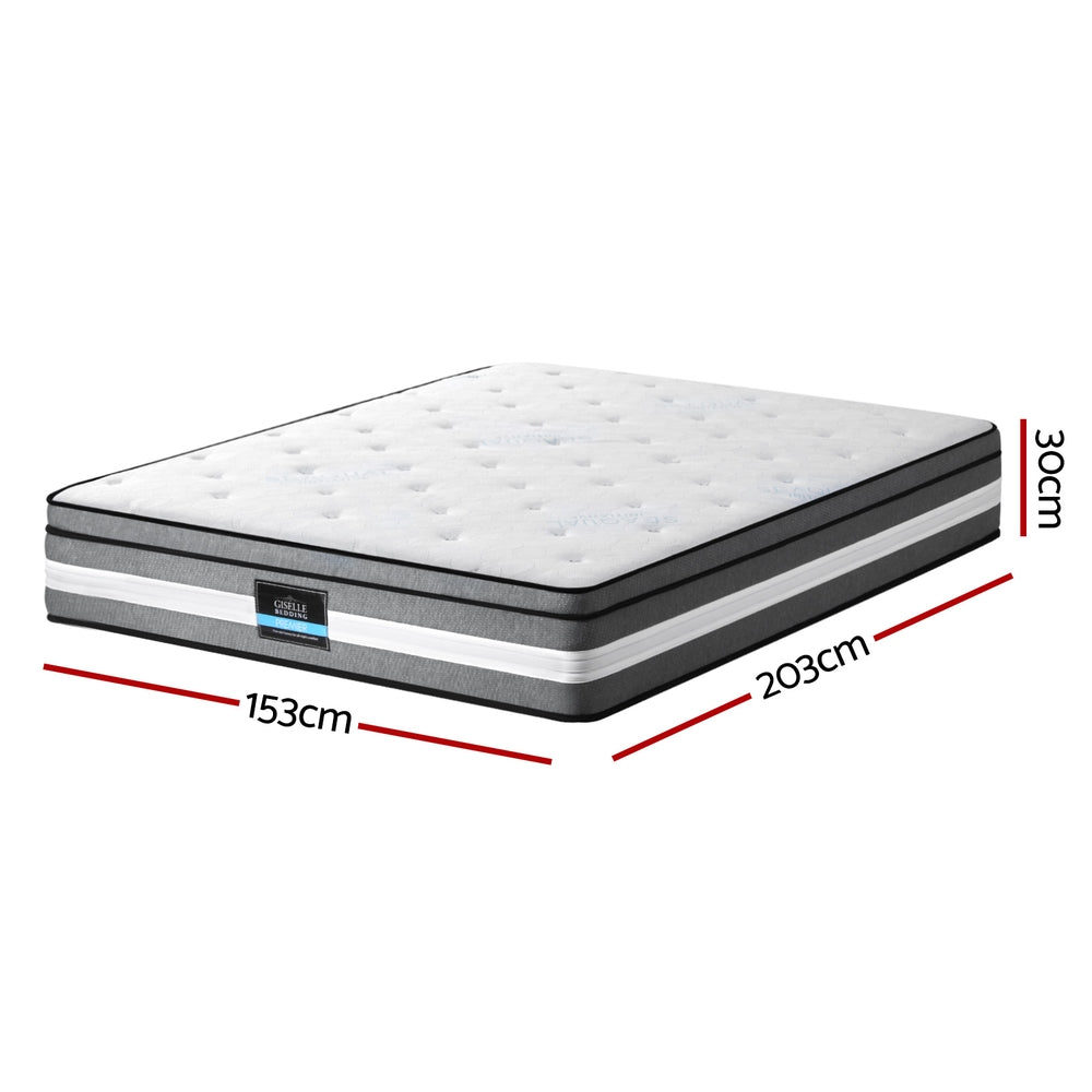 LVORY Queen Mattress 30cm Gel Foam Pocket Spring