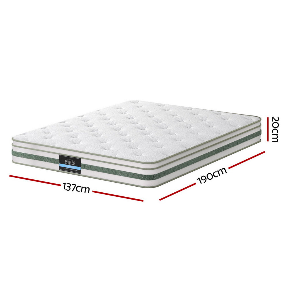 Mint Double Mattress 20cm Euro Top Green Tea Foam