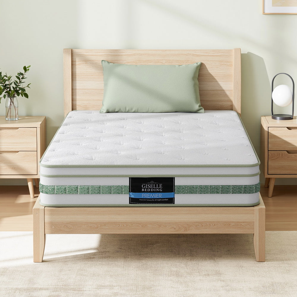 Mint King Single Mattress 20cm Green Tea Euro Top