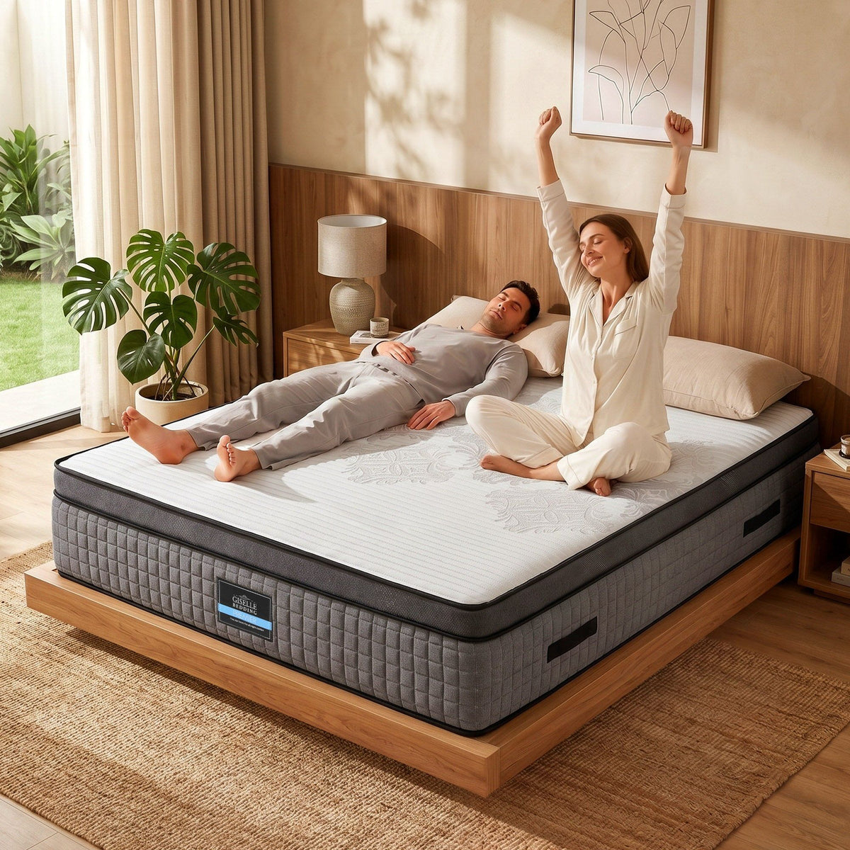Vive Double Mattress 37cm 4-in-1 Adjustable Firmness Memory Foam