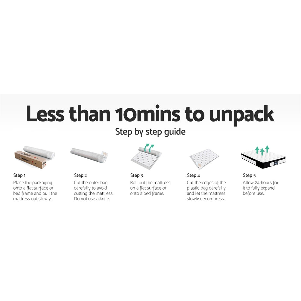 Pena King Mattress 30cm Euro Top Medium Firm Hypoallergenic