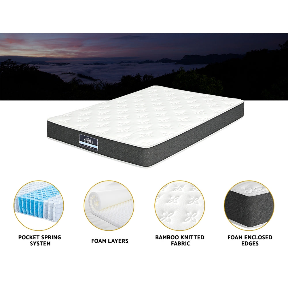 Aura Double Mattress Medium Soft 18cm w/Pillows