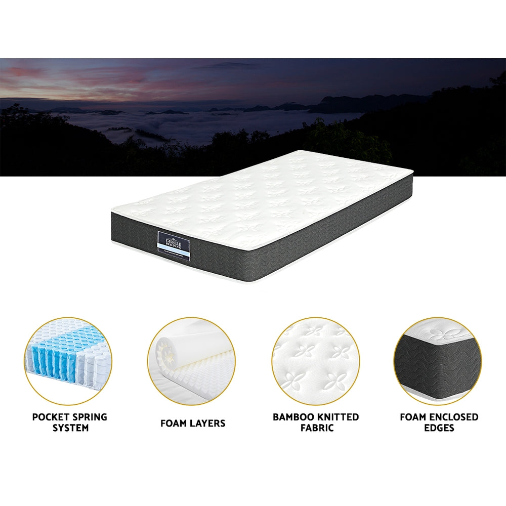 Aura King Single Mattress Medium Soft 18cm w/Pillow