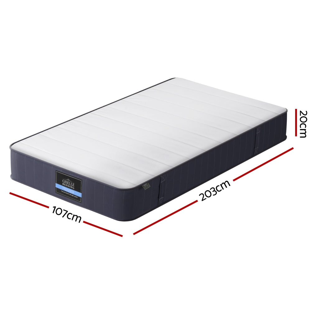 Cloud Series King Single Mattress 20cm Pocket Spring Firm White/Grey